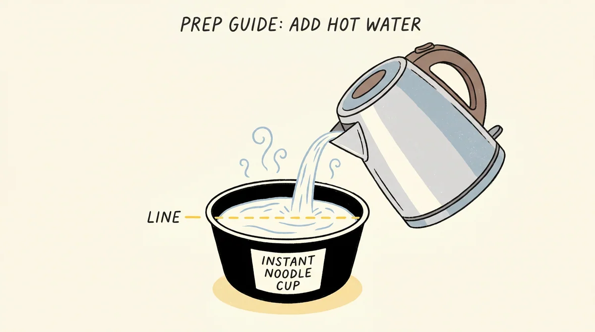 Step 3 — pour boiling water in to the fill line