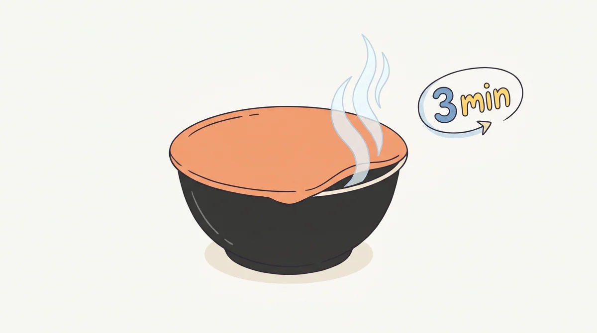 Step 4 — close the lid, wait 3 minutes