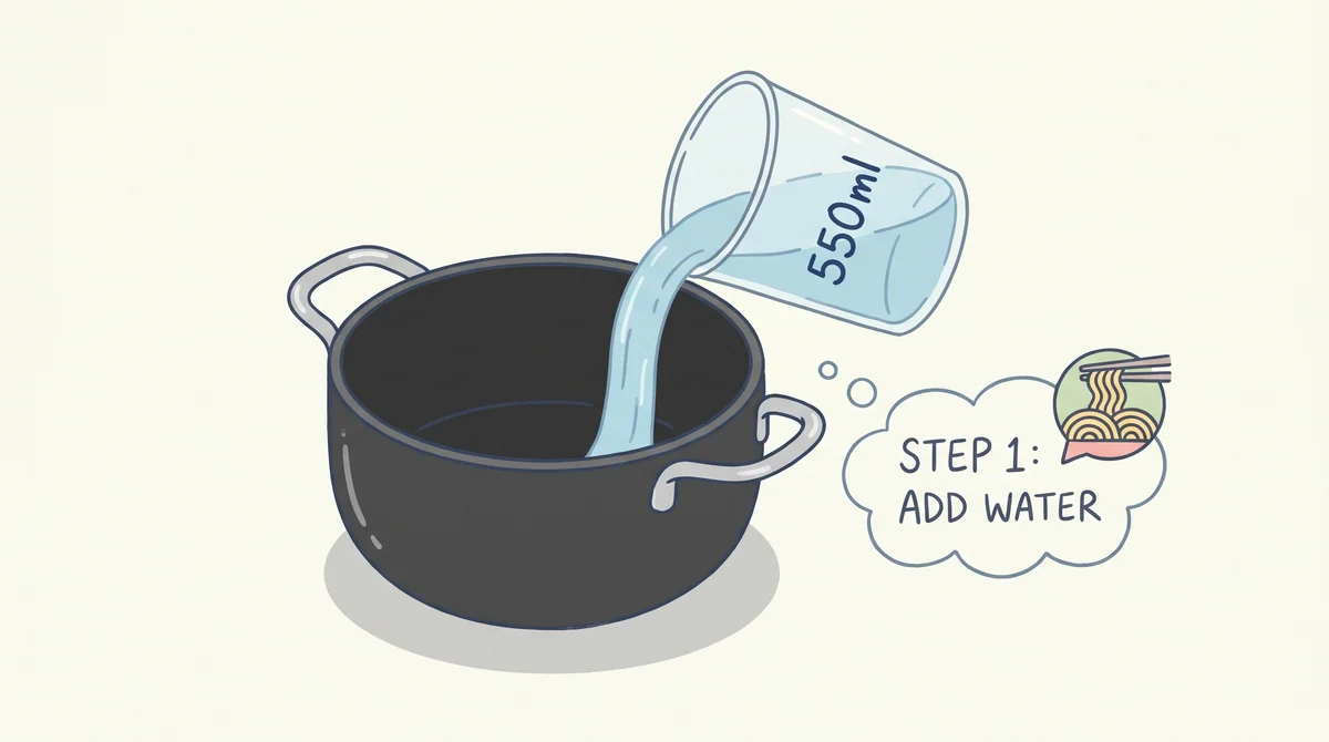 Step 1 — boil 550 ml of water