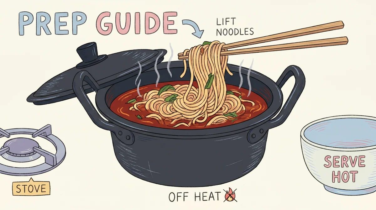 Step 4 — lift off the heat and serve directly from the pot