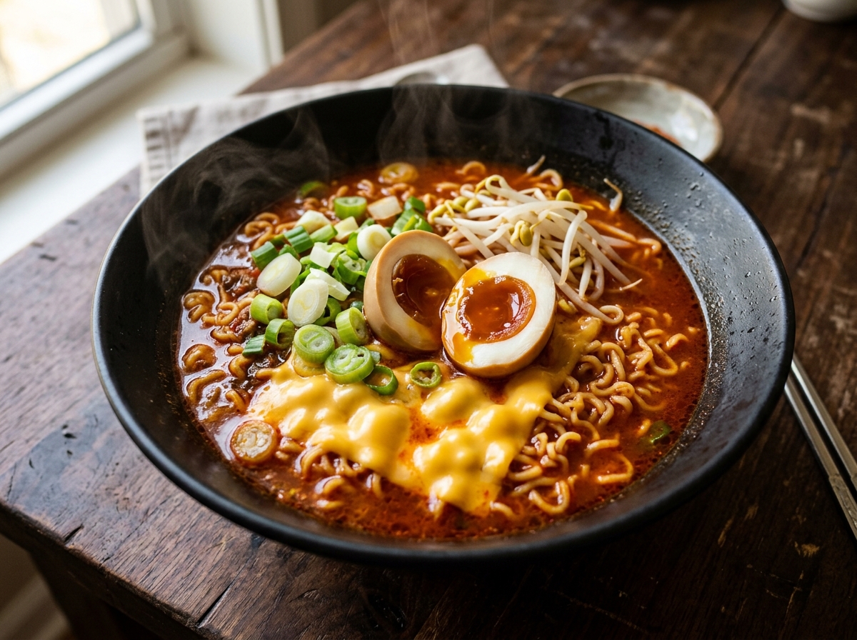 Ramyeon (Buldak) noodle dish