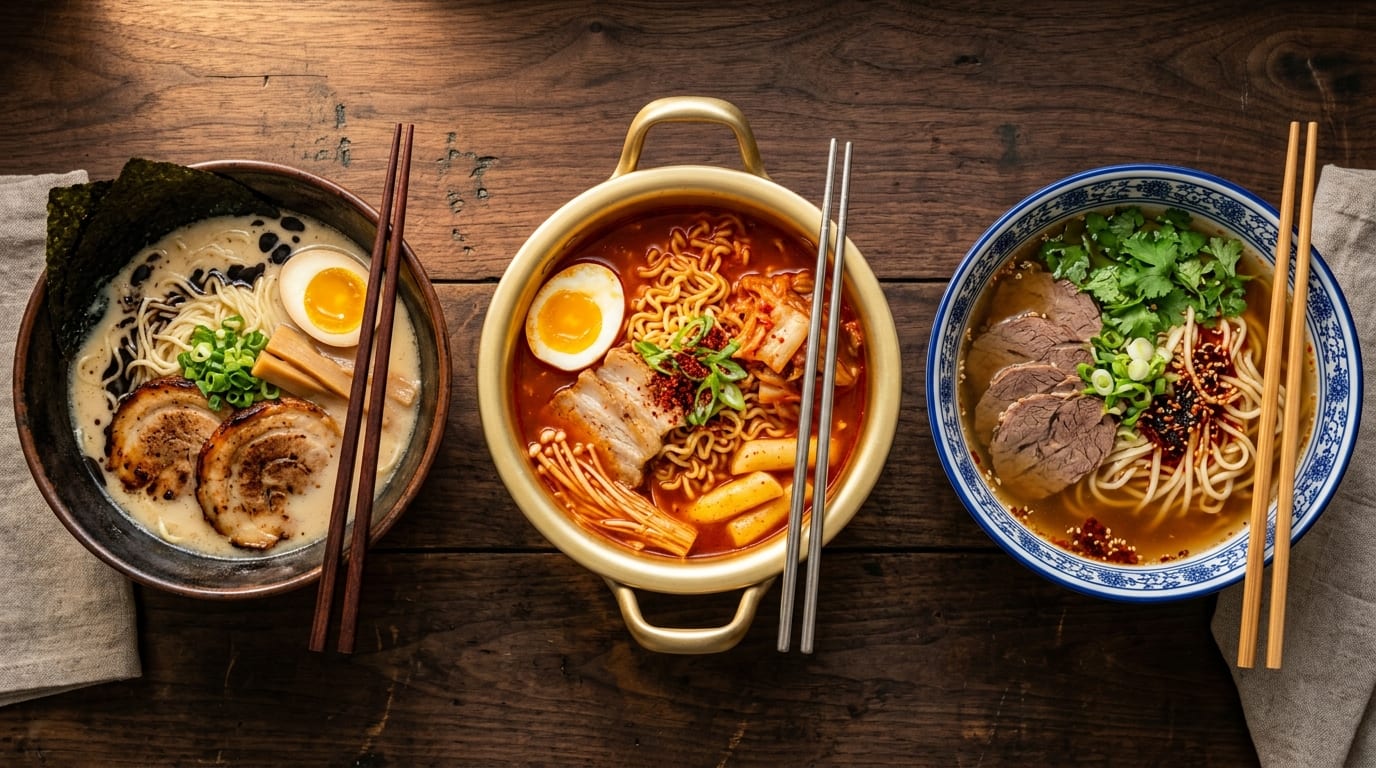 Japanese vs Korean vs Chinese Noodles: Your 2026 Decoder